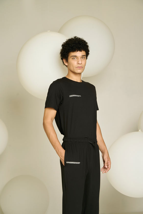 MEN'S PYJAMA PACK OF 2 - BLACK & RUM RAISIN
