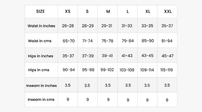 Small Short Sizes Short Size Chart – Beyond Us